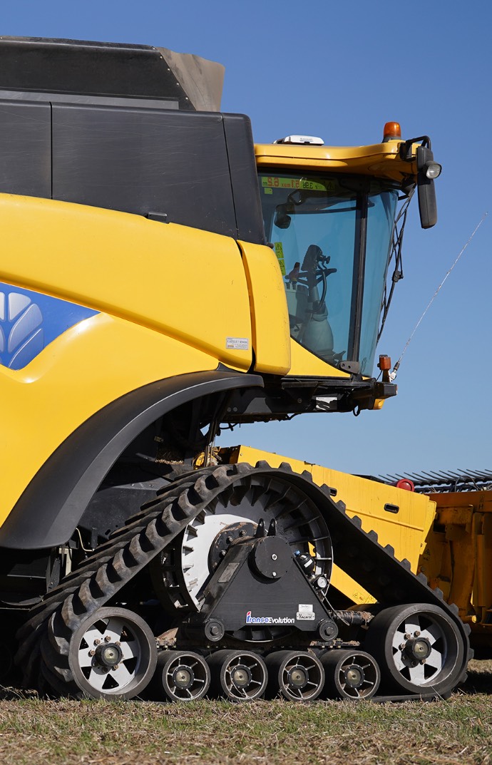 franco evolution track on a new holland combine